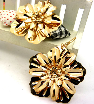 高仿黄金首饰品耳钉 耳坠 千足金色	