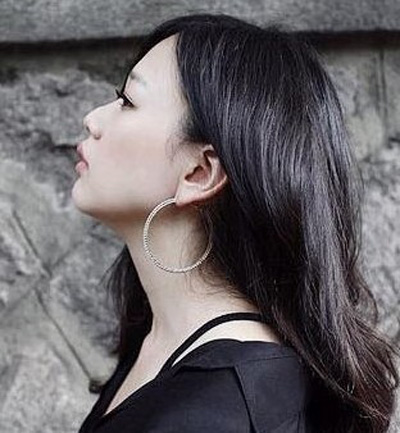 韩国进口单排爪水钻大圈圈耳环 新款 6cm大圈奥地利水晶耳环