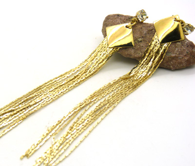 明星款长款流苏时尚耳环气质夸张合金属夜店高档耳钉 耳坠	