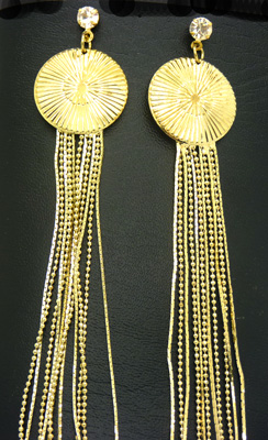 明星款长款流苏时尚耳环气质夸张合金属夜店高档耳钉 耳坠