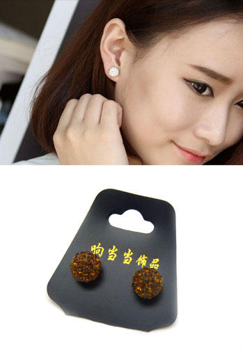 响当当饰品星星球耳钉 施华洛世奇水钻耳钉