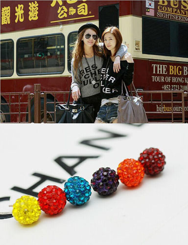 响当当饰品星星球耳钉-施华洛世奇水钻耳钉