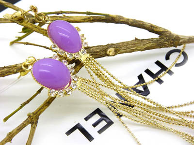 韩国时尚气质长款耳环女 水晶合金耳坠 -潮流耳饰