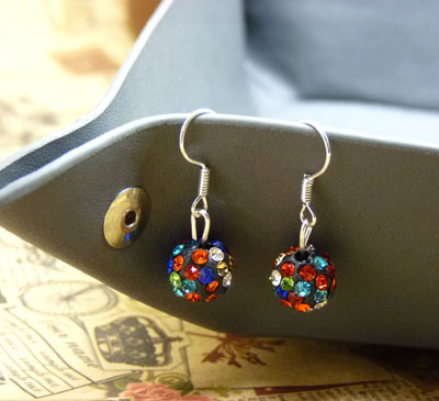 施华洛球耳环耳钉 饰品 防过敏耳坠 日韩流行长款耳环	