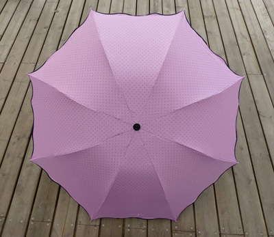 正品时尚花折叠女晴雨伞防紫外线遮阳超轻防晒太阳伞---黑胶点子荷叶边