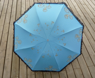  新款大伞面裙摆边波点伞 潮流女防紫外线遮阳伞 蒲公英伞