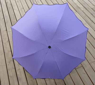 正品时尚花折叠女晴雨伞防紫外线遮阳超轻防晒太阳伞 黑胶苹果荷叶边伞