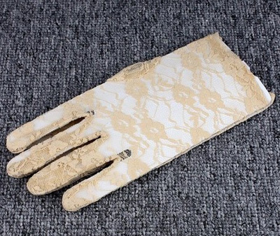 夏季女士开车薄款蕾丝手套/UV防紫外线短款防晒手套表演手套-19