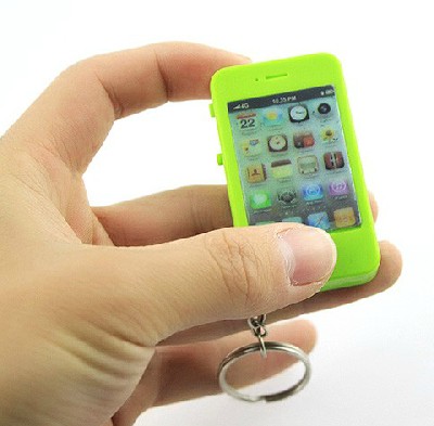 整人搞怪电人苹果手机钥匙扣	