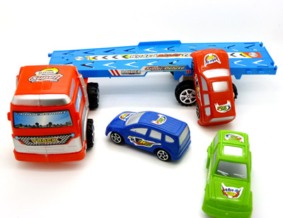 汽车模型半挂集装箱大卡车 小汽车 -6123拖车