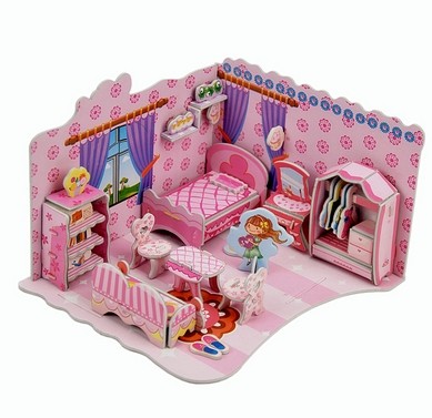 3D立体家居模型拼图-甜蜜卧室