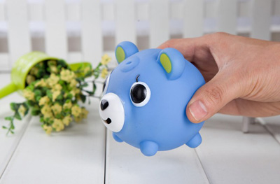 仿真捏捏乐发声出气 发泄玩具皮响 整蛊减压-吐舌熊皮叫