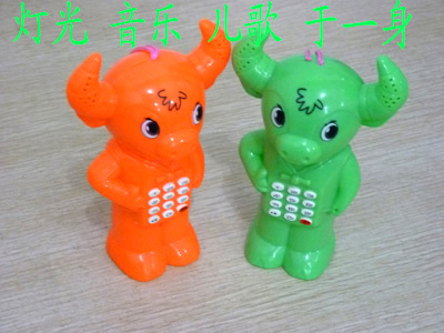 儿童趣味手机音乐手机电话玩具 婴儿宝宝玩具手机-牛角手机