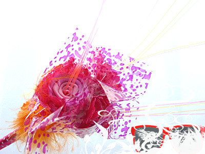 韩版创意喜欢你三朵花/七彩羽毛圆珠笔	