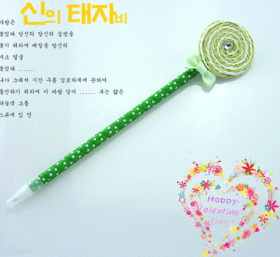 韩版创意棒棒糖圆珠笔	