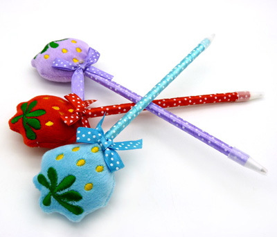 生日礼品文具学生奖品 毛绒玩具圆珠笔 可爱卡通笔 毛绒笔