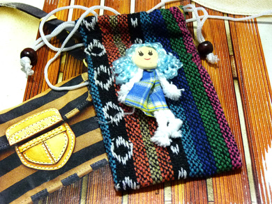 卡通针织手机抽拉包 