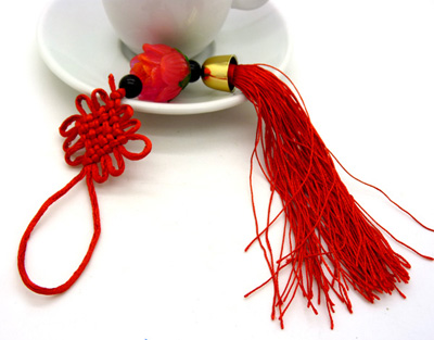 玉百才精品中国结 汽车挂饰 中国特色手工艺品 手工编织 幸运葫芦挂件	