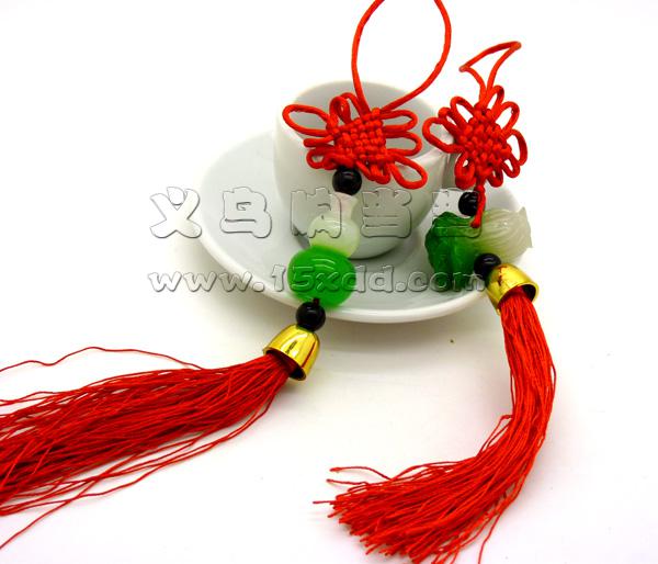 玉百才精品中国结 汽车挂饰 中国特色手工艺品 手工编织 幸运葫芦挂件
