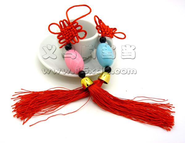 玉百才精品中国结 汽车挂饰 中国特色手工艺品 手工编织 幸运葫芦挂件