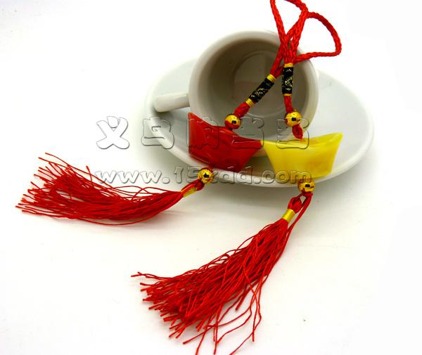 元宝白菜保平安车用挂件 汽车挂件包包饰品 中国结宝宝挂件	