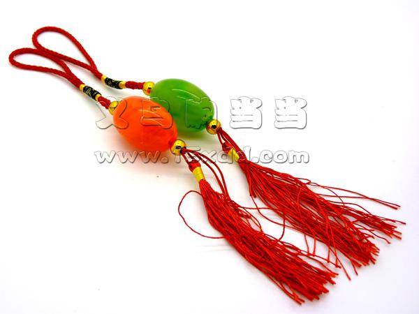 元宝白菜保平安车用挂件 汽车挂件包包饰品 中国结宝宝挂件	