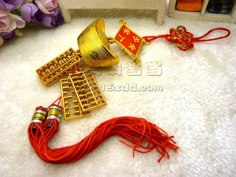 新款新年春节挂饰 中国结挂件 金色大号挂件一帆风顺镀金-3号	