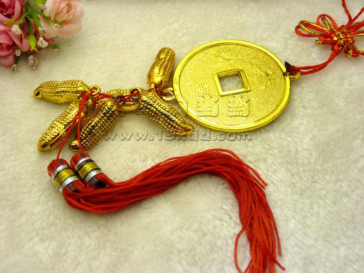 新款新年春节挂饰 中国结挂件 金色大号挂件一帆风顺镀金-3号	