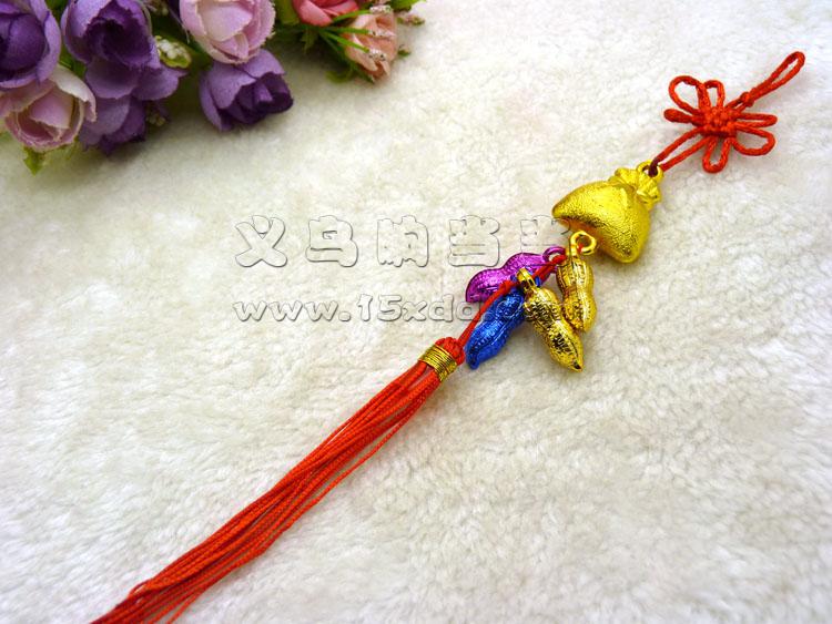 爆款特色手工艺品金边中国结 同心结挂件出国礼品送老外汽车挂饰-1号