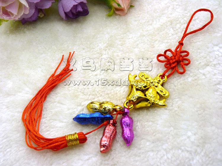 爆款特色手工艺品金边中国结 同心结挂件出国礼品送老外汽车挂饰-1号