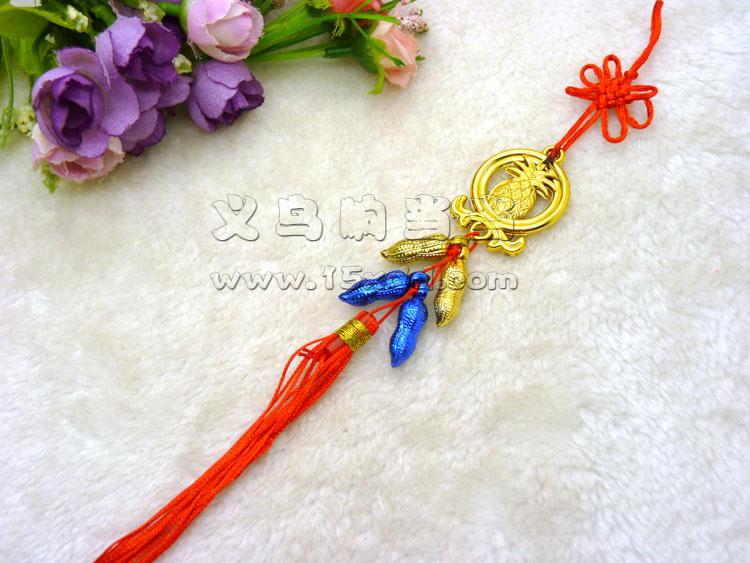 爆款特色手工艺品金边中国结 同心结挂件出国礼品送老外汽车挂饰-1号