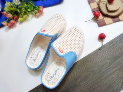 春夏季包头洞洞潮拖鞋厚底鸟巢坡跟软底休闲青年男款凉拖鞋 -095