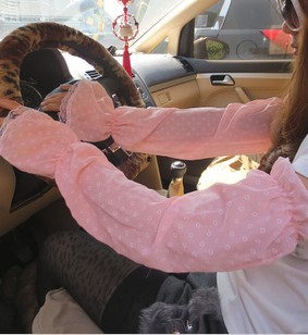 新款夏季开车骑车防紫外线套袖 防晒长款女士手臂套 蕾丝袖套