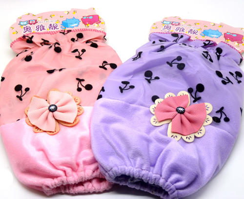 时尚袖套 新品韩版蝴蝶结绒布成人儿童袖套 套袖 防污护袖17-38