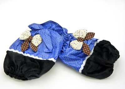 冬季防尘小清新点点蝴蝶结短款袖套 收口办公套袖 防污灯笼护袖 59-23	