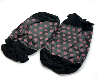 冬季毛绒拼接色圆点长款袖套 简约女士套袖 防污袖护袖 28-28 