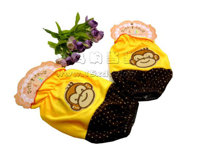 可爱短款套袖冬季女款卡通护袖儿童成人保暖毛绒袖套防污袖头 -7号	