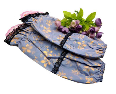 韩版中长款女袖套 双层防水蕾丝碎花护短款套袖 防污居家日用护袖 -4号	