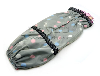 韩版中长款女袖套 双层防水蕾丝碎花护短款套袖 防污居家日用护袖 -4号