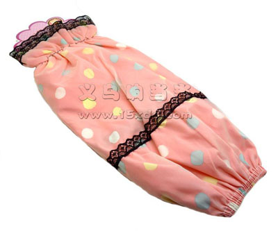 韩版中长款女袖套 双层防水蕾丝碎花护短款套袖 防污居家日用护袖 -4号