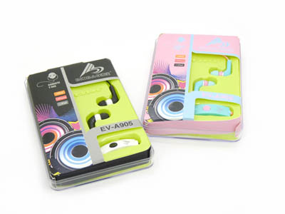 重低音跑步手机线控电脑音乐挂耳式带耳麦 运动耳机 -面条线耳机EV-A905