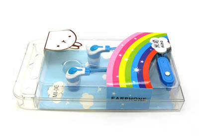 手机线控电脑音乐挂耳式带耳麦耳机 通用手机耳机 -面条线运动耳机 -MI-03