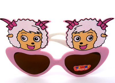 喜洋洋心形卡通眼镜小孩潮宝宝墨镜糖果色