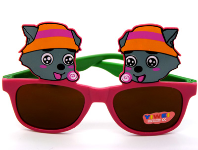 小灰灰卡通男女儿童太阳眼镜小孩潮宝宝墨镜糖果色