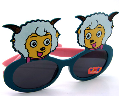 喜洋洋椭圆形卡通男女儿童太阳眼镜小孩潮宝宝墨镜糖果色