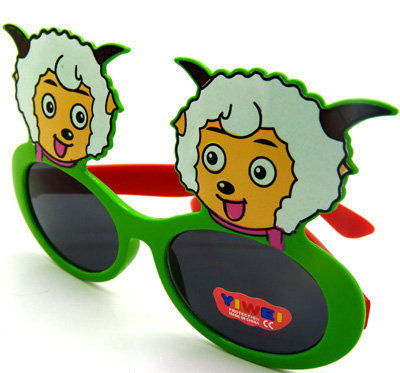 喜洋洋椭圆形卡通男女儿童太阳眼镜防紫外线遮阳镜小孩潮宝宝墨镜糖果色