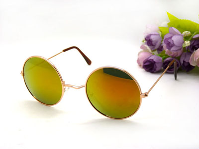 男女炫彩墨镜圆框反光蛤蟆镜防紫外线强光开车眼镜-9219-35号