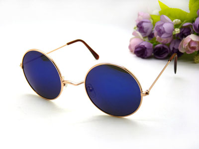 男女炫彩墨镜圆框反光蛤蟆镜防紫外线强光开车眼镜-9219-35号