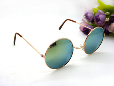 男女炫彩墨镜圆框反光蛤蟆镜防紫外线强光开车眼镜-9219-35号