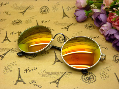 男女太子镜圆形眼镜酷韩版墨镜男炫彩反光太阳眼镜-538号	